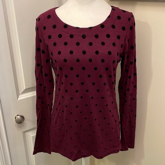 Talbots Bundle of 3 Black Violet Short sleeves, Maroon Long Sleeves Tops Cotton - Picture 6 of 10